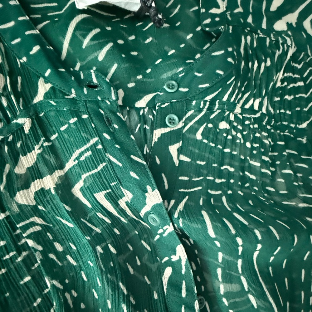 BA&SH Green Patterned Blouse Sz3/US8 - Picture 8 of 14
